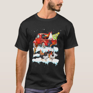 Kip Ridder Rode Truck Xmas Prettig Kerstmis Kostuu T-shirt