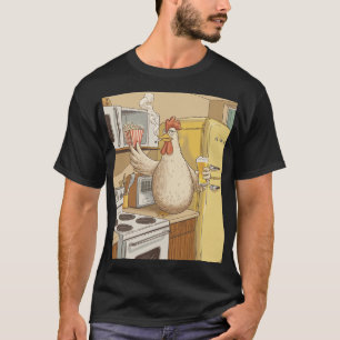 KIP ROKEN, EEN BIERTJE DRINKEN EN POPCORN T-SHIRT