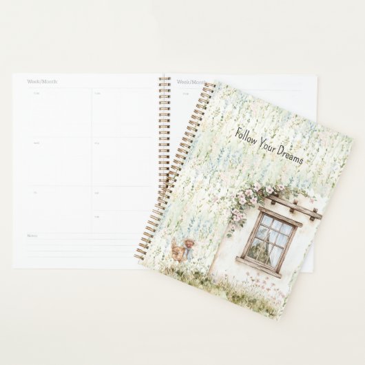 Kip Romantische Huis Bloemen aan het Raam Planner (Display)