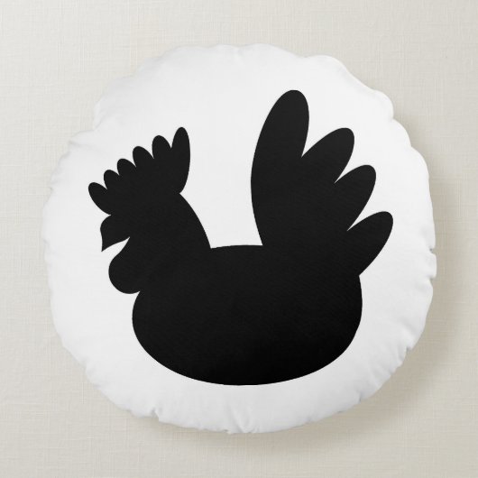 Kip Rond Kussen (Voorkant)