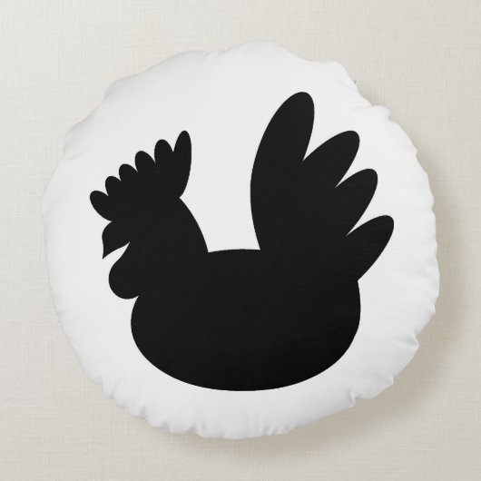 Kip Rond Kussen (Achterkant)