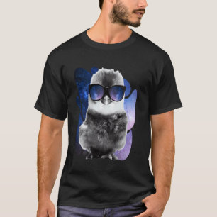 Kip Ruimtebril Baby Kuiken Sterrenstelsel Zonnebri T-shirt