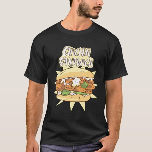 Kip Sandwich Hamburger T-shirt (Voorkant)