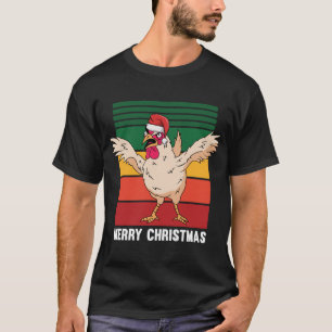Kip Santa Hoed Kerstmis Pyjama Grappig Dier T-shirt