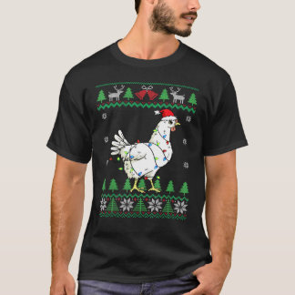 Kip Santa Pluimvee Boer Lelijk Kerstmis T-shirt