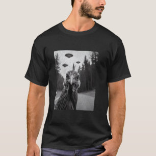 Kip Selfie Met Alien UFO, Grappige UFO Boerderij D T-shirt