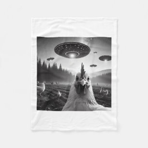 Kip Selfie Met Alien Ufo Tee Grappige Cadeaus Mann Fleece Deken