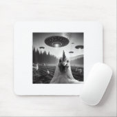 Kip Selfie Met Alien Ufo Tee Grappige Cadeaus Mann Muismat (Met muis)