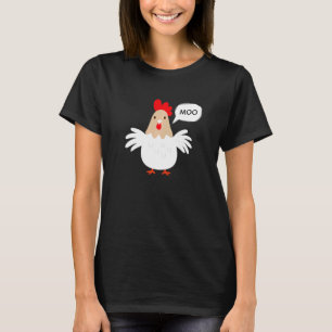 Kip Shirt Moo Grappige Koe Kippenliefhebbers Cadea