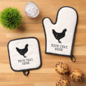 kip silhouet logo custom BBQ Ovenwant & Pannenlap Set (Top down)