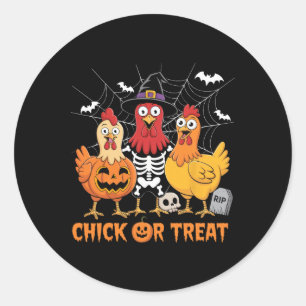 Kip Skelet Kuiken Of Behandel Boer Grappig Hallo Ronde Sticker
