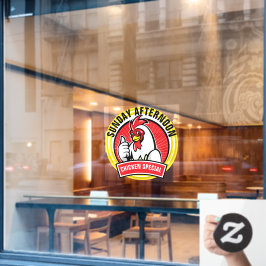 Kip Specialiteit van het Restaurant Raamsticker
