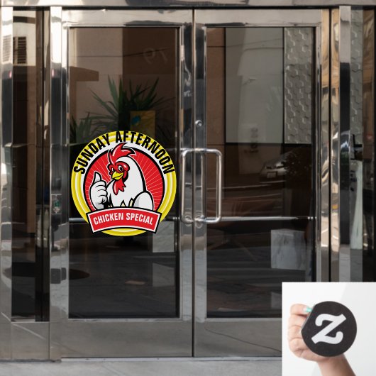 Kip Specialiteit van het Restaurant Raamsticker (Kantoordeur)