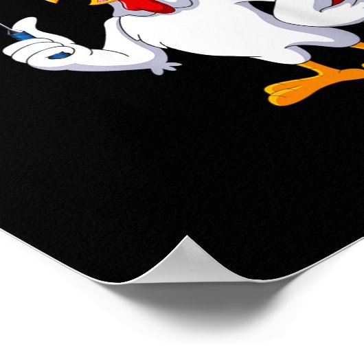 Kip spelen Badminton Kostuum Badminton Speler Poster (Hoek)