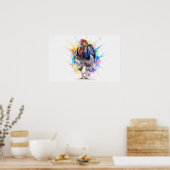 Kip Splash Art Boerderij Art Poster Print (Keuken)