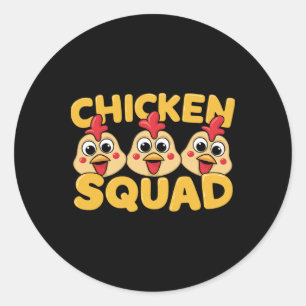 Kip Squad Ontwerp Voor Kip Liefhebber Spullen Kind Ronde Sticker