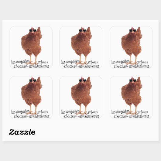 Kip Stickers! Vierkante Sticker (Vel)