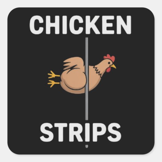 Kip Strips Pun Grappige Grappen Sarcasme Leven Vierkante Sticker (Voorkant)