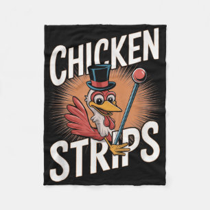 Kip Strips Top Hat Grappige Kip Pun Fleece Deken