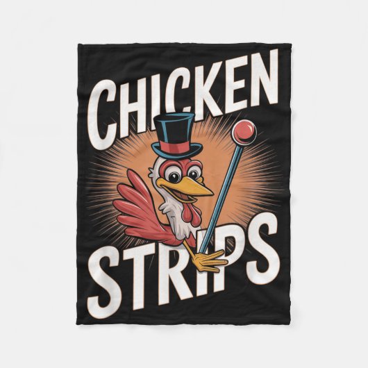 Kip Strips Top Hat Grappige Kip Pun Fleece Deken (Voorkant)