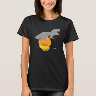 Kip T-Rex Schaduw Dinosaurus Hen Minnaar Schattige T-shirt