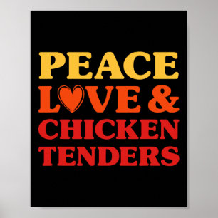 Kip Tenders Ik hou van Kip Tenders Grappig Eten Poster