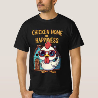 Kip Thuis = Geluk – Cute Zonnebril T-Shirt