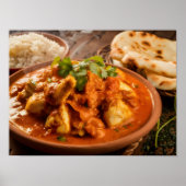 Kip Tikka Masala Curry met Rijst Poster (Voorkant)
