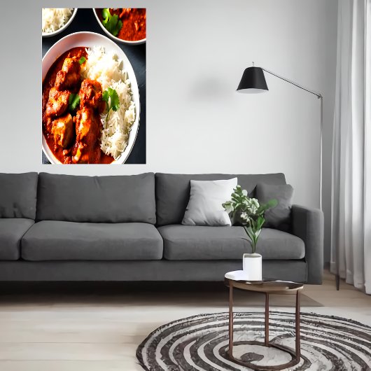 kip tikka masala met rijst | AI Art Poster