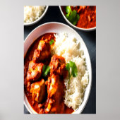 kip tikka masala met rijst | AI Art Poster (Voorkant)
