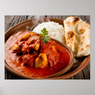 Kip Tikka Masala Spicy Curry met rijst Poster