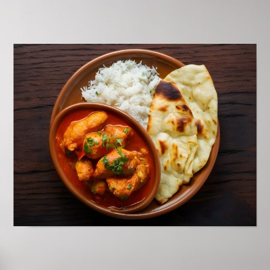 Kip Tikka Masala Spicy Curry met rijst Poster (Voorkant)