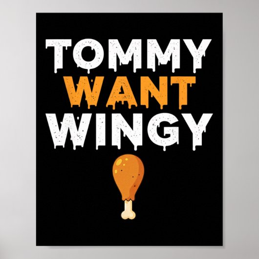 Kip Tommy Wil Vleugel, Grappige Kip Humor Poster (Voorkant)