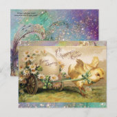 KIP TREKKEN PAASEI MET HANDKAR FEESTDAGENKAART (Voorkant / Achterkant)