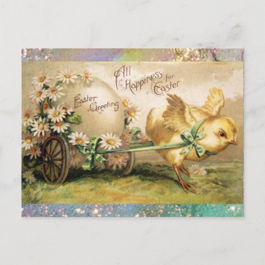 KIP TREKKEN PAASEI MET HANDKAR FEESTDAGENKAART (Voorkant)