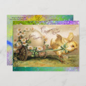 KIP TREKKEN PAASEI MET HANDKAR FEESTDAGENKAART (Voorkant / Achterkant)