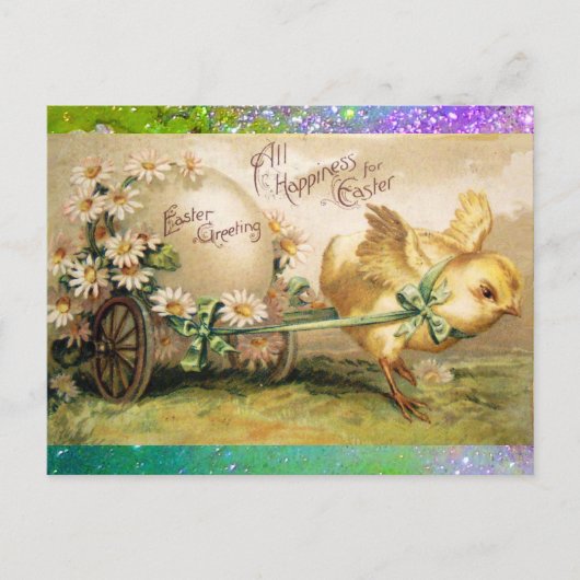 KIP TREKKEN PAASEI MET HANDKAR FEESTDAGENKAART (Voorkant)