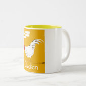  kip tweekleurige koffiemok (Voorkant rechts)