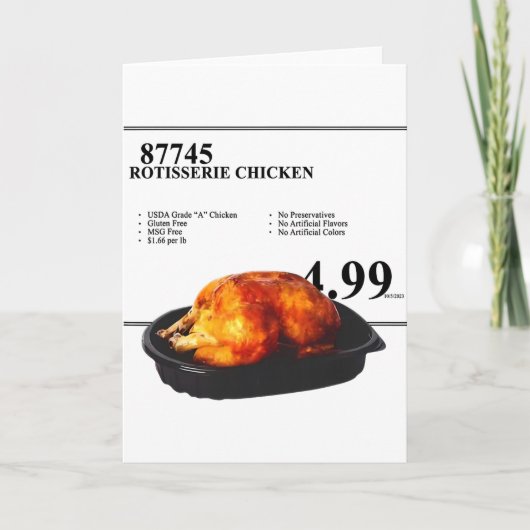 Kip uit de oven 4.99 Grappige kip Kaart (Voorkant)