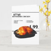 Kip uit de oven 4.99 Grappige kip Kaart (Gele Bloem)