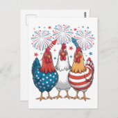 Kip USA Vlag Patriottisch 4 juli Briefkaart (Voorkant / Achterkant)