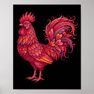 Kip Valentijnsdag Hart Voor Boeren Schattig Chic Poster
