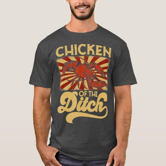 Kip van de Ditch Crayfish Party Retro 70's T-shirt (Voorkant)
