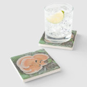 Kip van de paddenstoel van de Bossen Stenen Onderzetter (Zijkant)