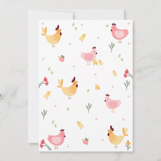 Kip Verjaardag Uitnodiging Rainbow Chicken Spring (Achterkant)