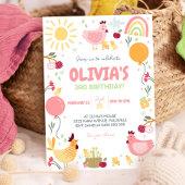 Kip Verjaardag Uitnodiging Rainbow Chicken Spring