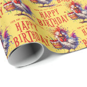 Kip verjaardagscadeau wrap met Humor -Crazy Chick Cadeaupapier (Rol Hoek)