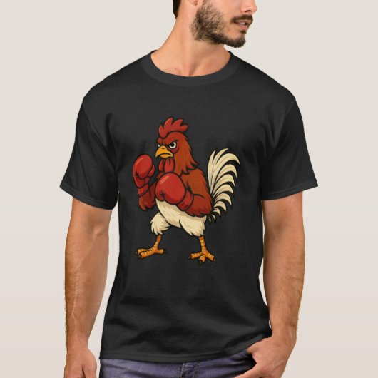 Kip verkleed als bokser Funny Boksen T-shirt (Voorkant)
