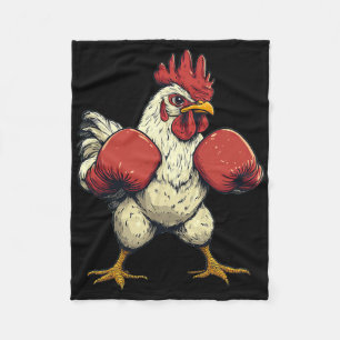 Kip verkleed als bokser grappig boksen fleece deken