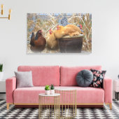 Kip verpakt Canvas Afdruk (Insitu (Woonkamer))